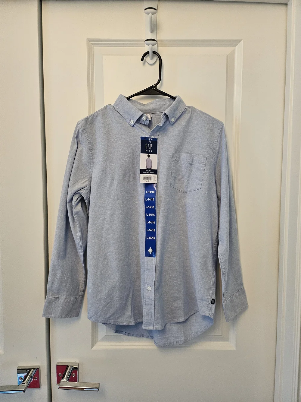 NEW GAP Light Blue Oxford Button-Down Shirt Large 14/16